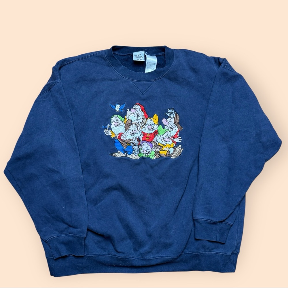 Vintage 1990s Disney Seven Dwarves Crewneck Sweatshirt 2XL Blue Vtg 90s
